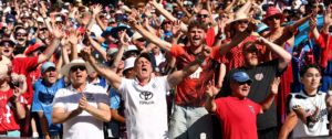 England fans celebrate England win on Ashes Test 4 Day 2